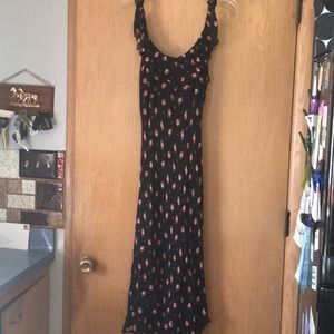 Long black floral dress
